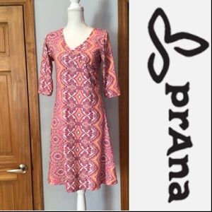 EUC Colorful PrAna Nadia cotton print dress size M.